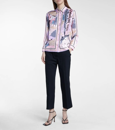 Shop Emilio Pucci Printed Silk Twill Shirt In Pink