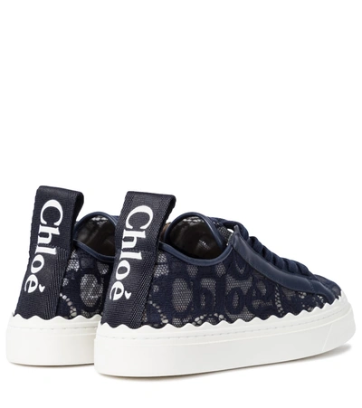 Chloé Lauren Lace Sneakers In Blue