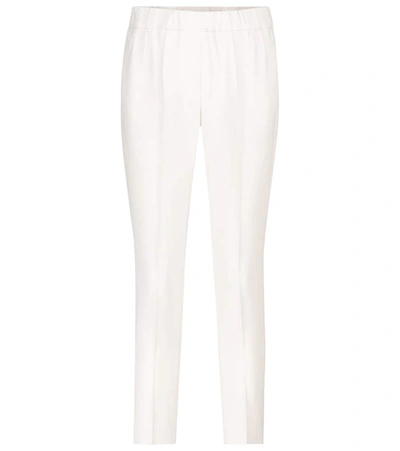 Shop Brunello Cucinelli High-rise Slim Pants In White