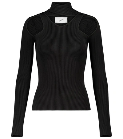 Shop Coperni Stretch-knit Top In Black