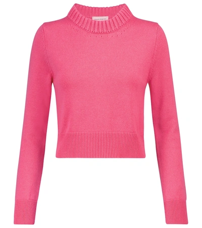 Shop Alexander Mcqueen Cashmere Cropped Sweater In Pink