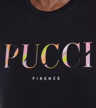 Shop Emilio Pucci Logo Cotton Jersey T-shirt In Black