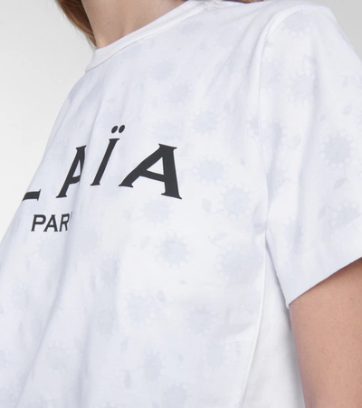 Shop Alaïa Logo Cotton Jersey T-shirt In White