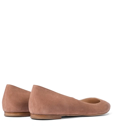 Gianvito Rossi Ribbon Jane Ballerina In Beige