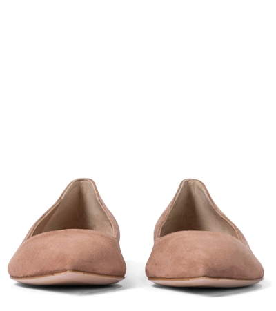 Shop Gianvito Rossi Suede Ballet Flats In Beige