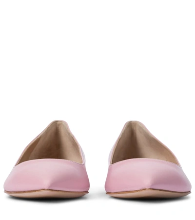 Shop Gianvito Rossi Leather Ballet Flats In Pink