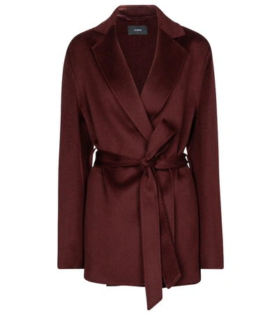 Joseph Cenda Brushed Wool And Cashmere-blend Felt Coat In Syrah | ModeSens