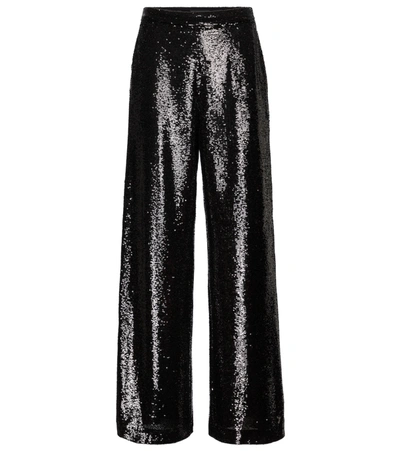 Shop Joseph Tawny Wide-leg Sequin Pants In Black
