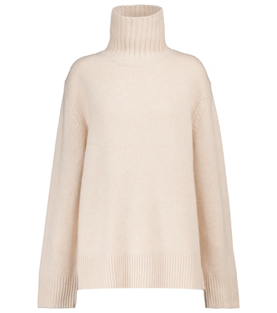 Shop Joseph High-neck Cashmere Sweater In White