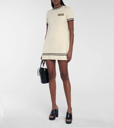 Gucci Horsebit-embellished Wool-jersey Dress. In White