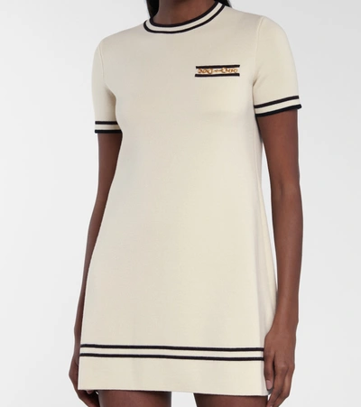 Gucci Horsebit-embellished Wool-jersey Dress. In White