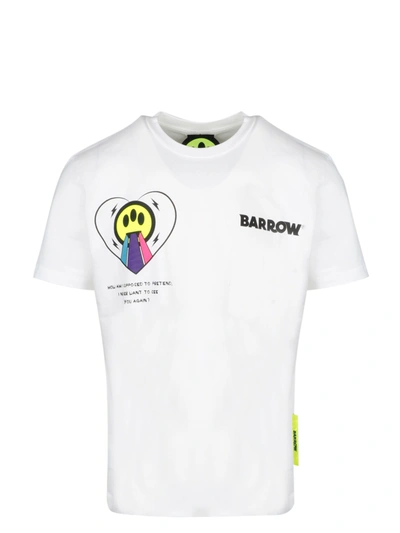 Shop Barrow Heart Rainbow Smile T-shirt In White