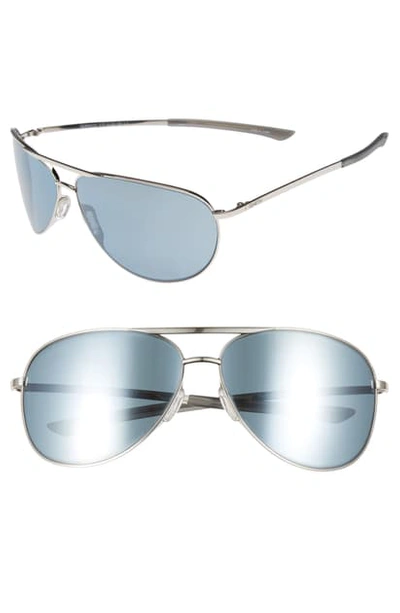 Shop Smith Serpico Slim 2.0 65mm Chromapop(tm) Polarized Aviator Sunglasses In Silver/ Platinum Polar