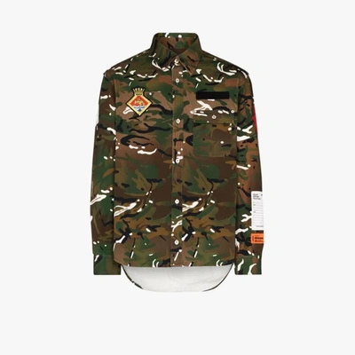 Shop Heron Preston X Ministry Of Defence Camouflage Print Shirt In Brown