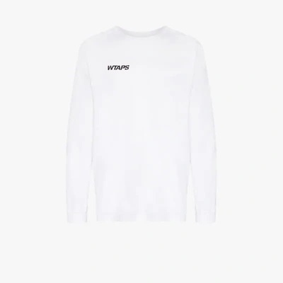 Shop Wtaps Stencil Logo Cotton T-shirt In White