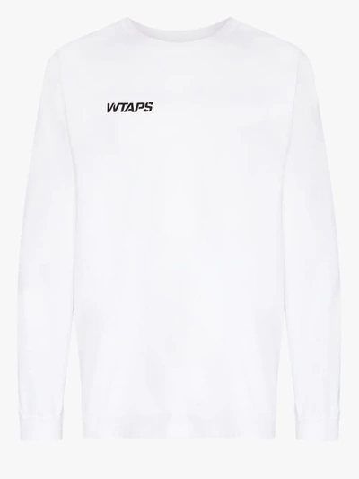 Shop Wtaps Stencil Logo Cotton T-shirt In White