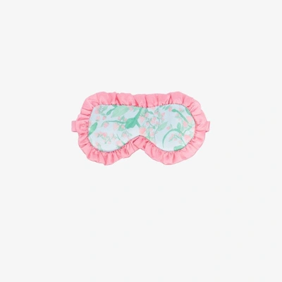 Shop Helmstedt Multicoloured Strawberry Print Silk Eye Mask In Pink