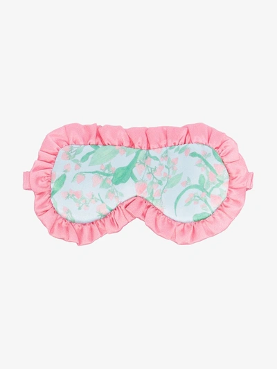 Shop Helmstedt Multicoloured Strawberry Print Silk Eye Mask In Pink