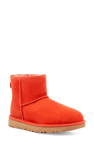 Shop Ugg Classic Mini Ii Genuine Shearling Lined Boot In Lava Flow Suede