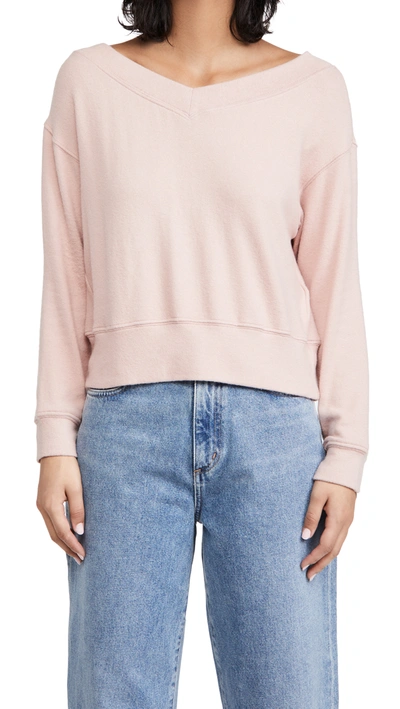 Shop Velvet V Neck Sweater In Rosa