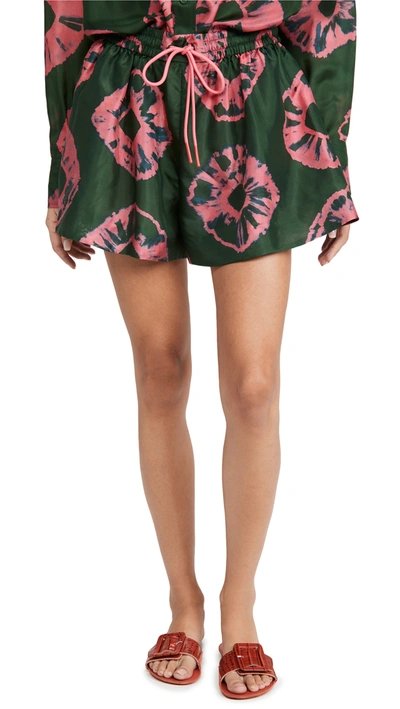 Shop Zimmermann Poppy Relaxed Shorts In Tie Dye Pink