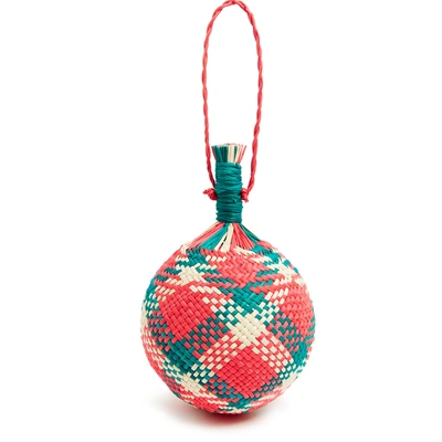 Shop La Doublej Holiday Ornaments Set Of 3 In Multicolor Madras