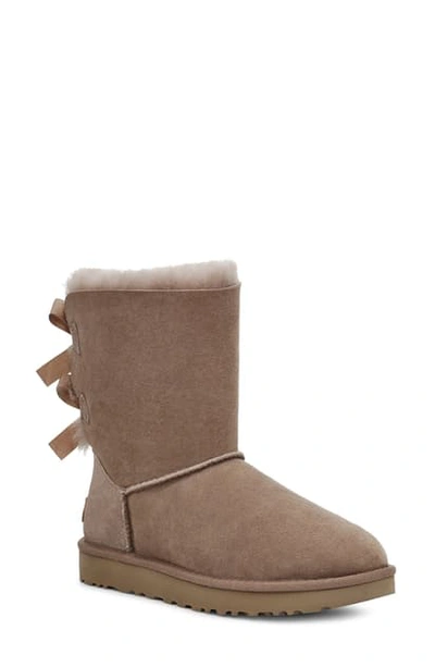 Shop Ugg Bailey Bow Ii Genuine Shearling Boot In Caribou Suede