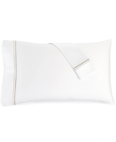 Shop Hotel Collection 525 Thread Count Cotton Pair Of Embroidered King Pillowcases, Created For Macy's Bedding In Silver