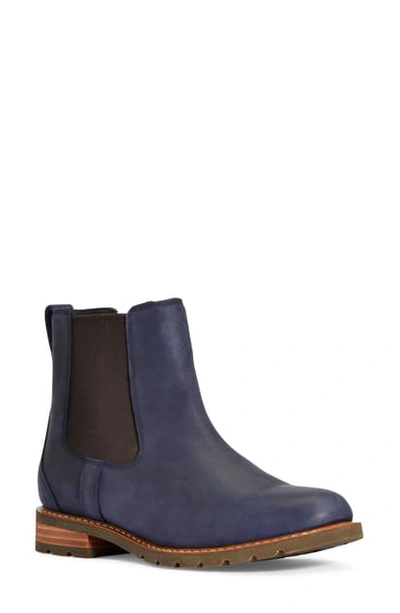 Shop Ariat Wexford Waterproof Chelsea Boot In Navy Leather