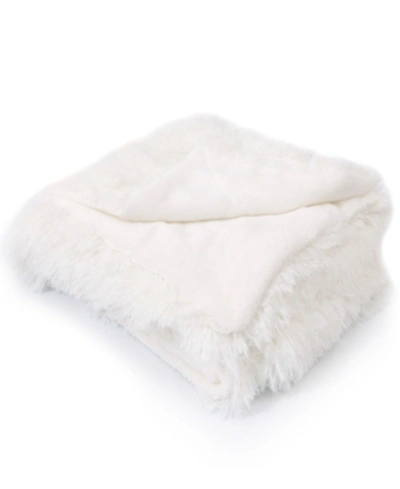 Shop Cheer Collection Shaggy Throw Blanket In White