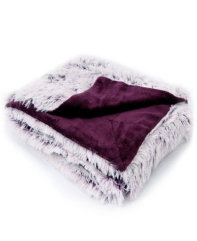 Shop Cheer Collection Shaggy Throw Blanket In Purple