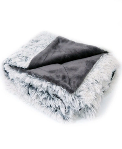 Shop Cheer Collection Shaggy Throw Blanket In Gray