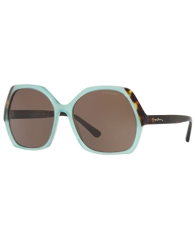 Shop Giorgio Armani Women's Sunglasses, Ar8099 58 In Green H20/havana