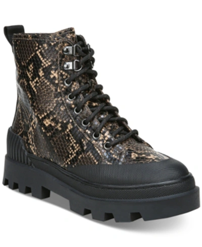 Shop Circus By Sam Edelman Women's Indy Waterproof Lug Sole Hiker Boots Women's Shoes In Driftwood Multi Snake
