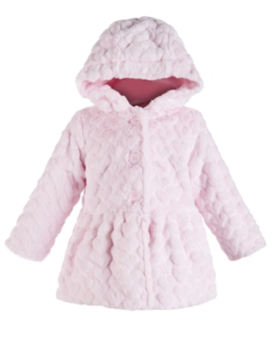 Shop First Impressions Baby Girls Heart Plush Coat, Created For Macy's In Pink Bud