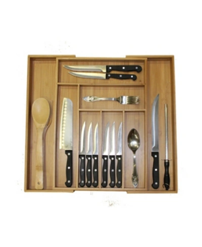 Shop Oceanstar 5-piece Bamboo Expandable Drawer Utensil Organizer Set In Natural