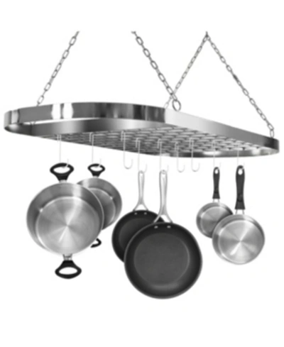 Shop Sorbus Ceiling Mounted Pot Rack With Hooks In Chrome