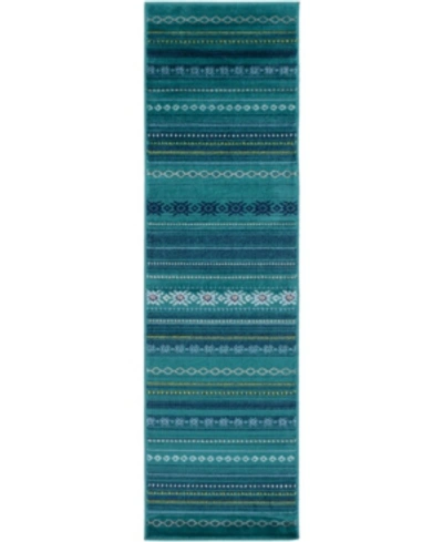 Shop Abbie & Allie Rugs Paramount Par-1119 Teal 2'2" X 7'7" Runner Area Rug