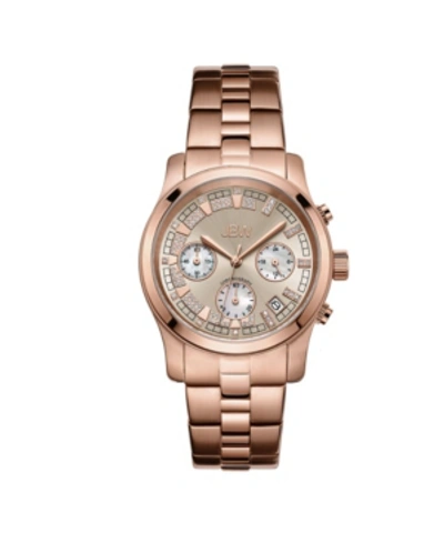 Jbw Women's Alessandra Diamond (1/5 Ct.t.w.) 18k Rose Gold Plated Stainless Steel Watch In Gold