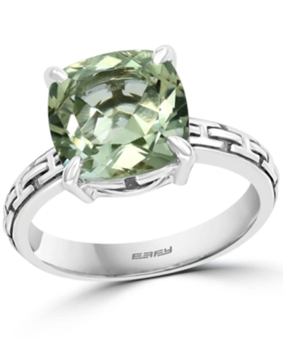 Shop Effy Collection Effy Green Quartz Statement Ring (3-7/8 Ct. T.w.) In Sterling Silver In Green Quartz Ring