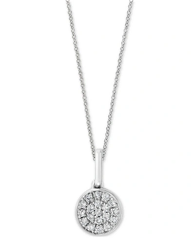 Effy Collection Effy Diamond Pave Cluster 18" Pendant Necklace (1/10 Ct. T.w.) In Sterling Silver Or 14k Gold-plated In Sterling Silver