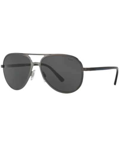 Shop Polo Ralph Lauren Sunglasses, Ph3102 In Gunmetal Matte/grey