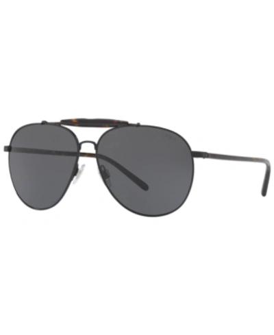 Shop Polo Ralph Lauren Sunglasses, Ph3106 60 In Semishiny Black/dark Grey