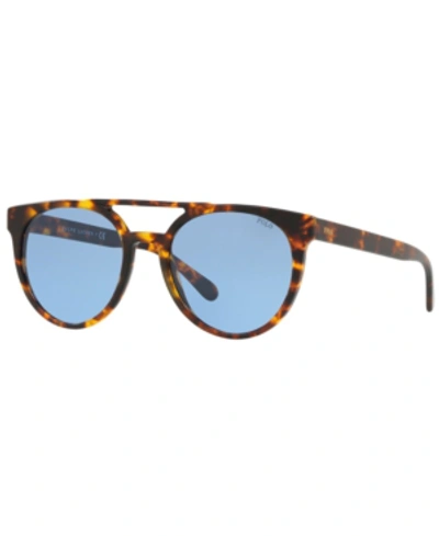 Shop Polo Ralph Lauren Sunglasses, Ph4134 53 In Vintage Tortoise/light Blue