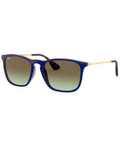 Shop Ray Ban Ray-ban Men's Sunglasses, Rb4187 54 In Mirror Blue On Light Brown/green Gradient Brown