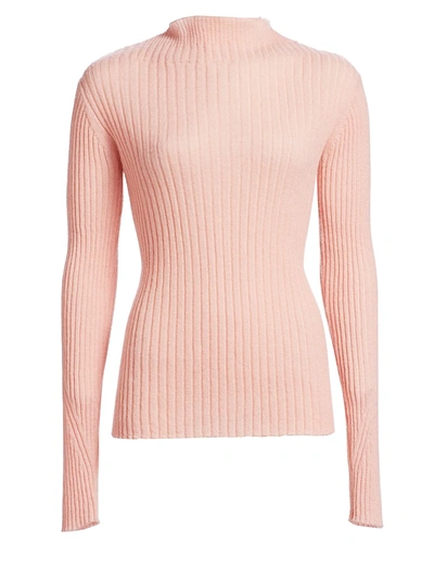 Shop Rag & Bone Donna Mohair Blend Turtleneck Sweater In Peach Beige