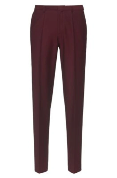 Shop Hugo Regular Fit Pants In Structured Stretch Wool In Light Pink