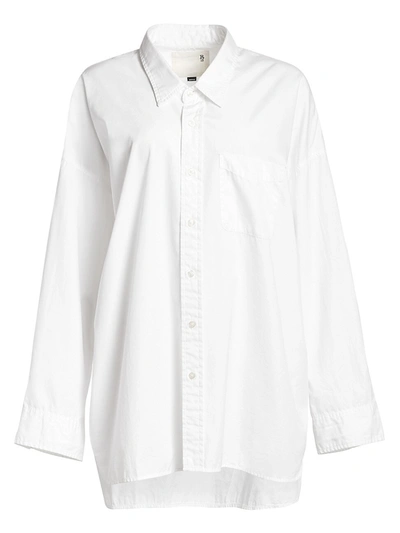 Shop R13 Women's Drop Neck Oxford Shirt In White