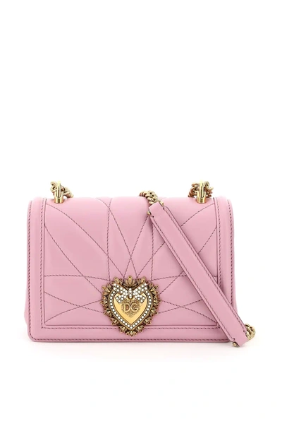 Shop Dolce & Gabbana Devotion Crossbody Mini Bag In Pink