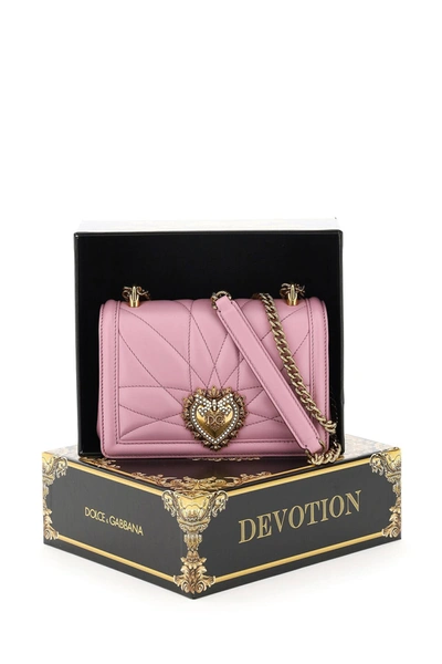 Shop Dolce & Gabbana Devotion Crossbody Mini Bag In Pink